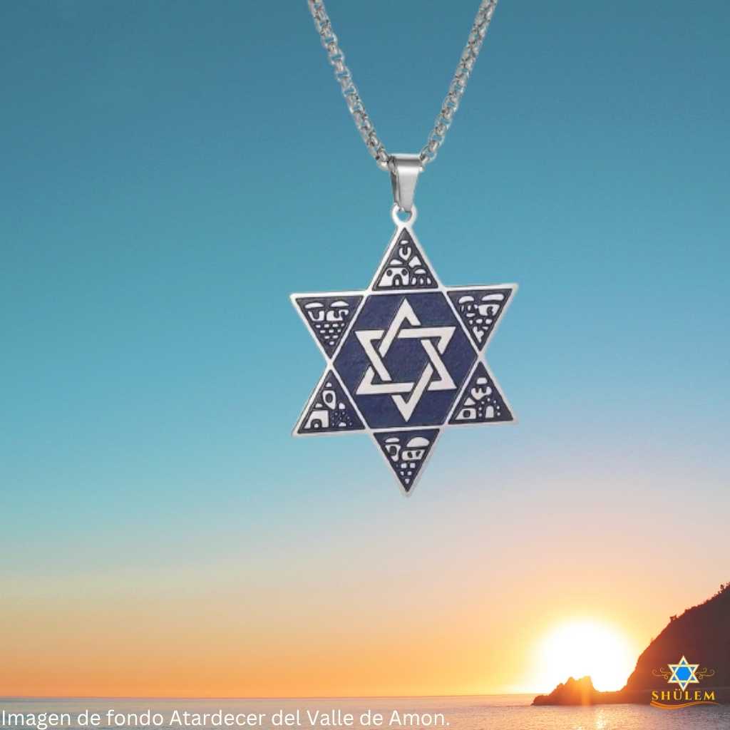 Collar Maguen David Lapislázuli bañado en plata - Imagen 2