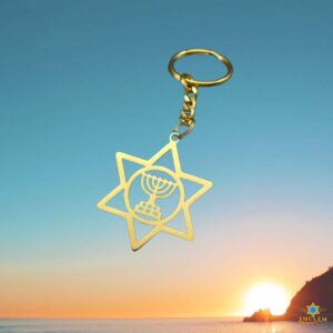 Llavero Maguen David con Candelabro