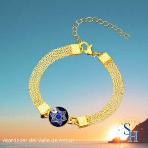 Pulsera de dama con Estrella de David en vidrio templado