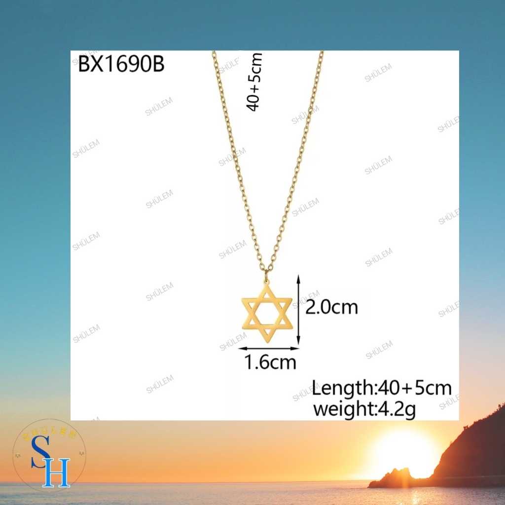 Collar Minimalista Estrella de David Oro 1.6 - Imagen 4